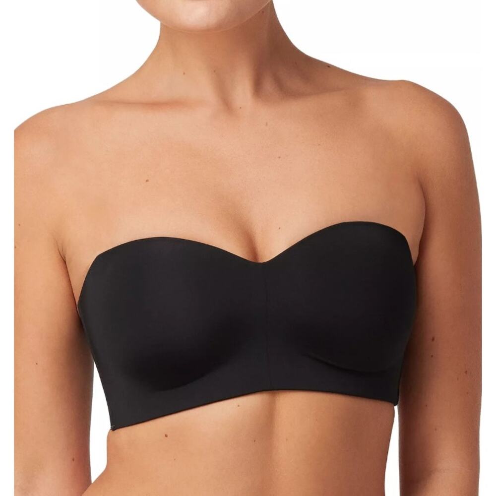 Maidenform Women Black Pure Comfort Wireless Strapless Bandeau Bra Size M